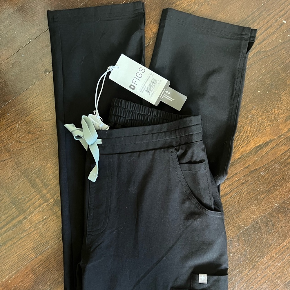 Figs Eco Fionlite Yola Skinny Scrub Pants, Black, Size: XS